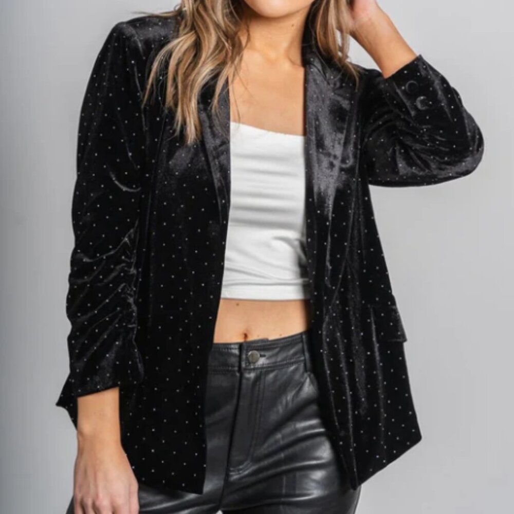 Velvet Rhinestone Blazer - Picture 10 of 10